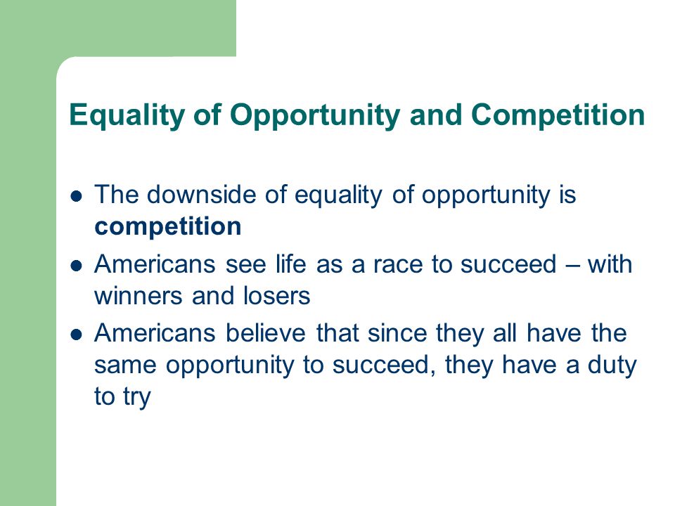 Equality of opportunity in america essay